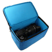 Water-resistant DSLR Padded insert Case Water-resistant Zipper Removable Partition Camera Bags(Blue)