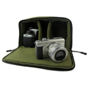 Water-resistant DSLR Padded insert Case Water-resistant Zipper Removable Partition Camera Bags(Army Green)