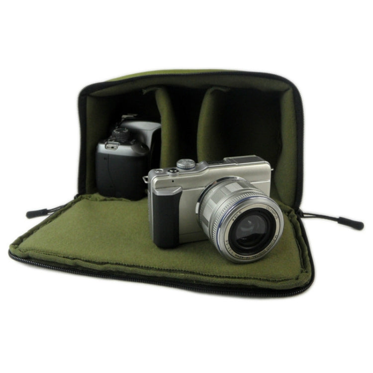 Water-resistant DSLR Padded insert Case Water-resistant Zipper Removable Partition Camera Bags(Army Green)