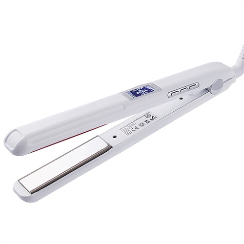 RUCHA Ultrasonic Infrared Hair Care Iron Straightener with Adjustable Upgraded LCD Display(White)