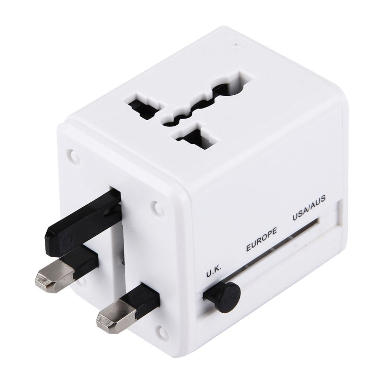World-Wide Universal Travel Concealable Plugs Adapter with & Built-in Dual USB Ports Charger for US, UK, AU, EU(White) - Plug Adaptor by PMC TechLife | Online Shopping South Africa | PMC TechLife | Buy Now Pay Later Mobicred