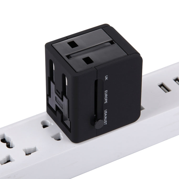 5V 2.1A Dual USB Power Socket Charger Adapter, UK / EU / US / AU Plug(Black) - Plug Adaptor by PMC TechLife | Online Shopping South Africa | PMC TechLife | Buy Now Pay Later Mobicred