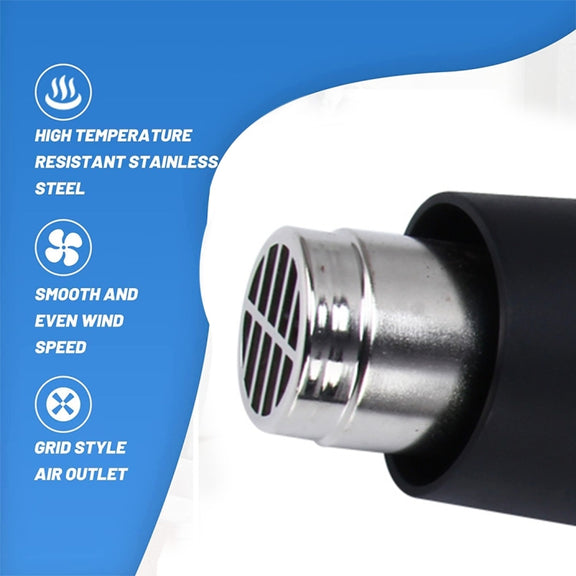 DINGGUAGUA 1800W Industrial Heavy Duty Professional Adjustable Temperature Heat Air Gun Tool (EU Plug)