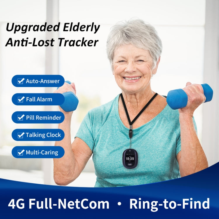 REACHFAR RF-V45-B Mini Touch Screen GPS Smart Tracker Pendant, Support SOS / Camera / Health Management / Video Calling / 4G LTE, For North America / South America (Black) - free shipping - PMC TechLife - Order now!