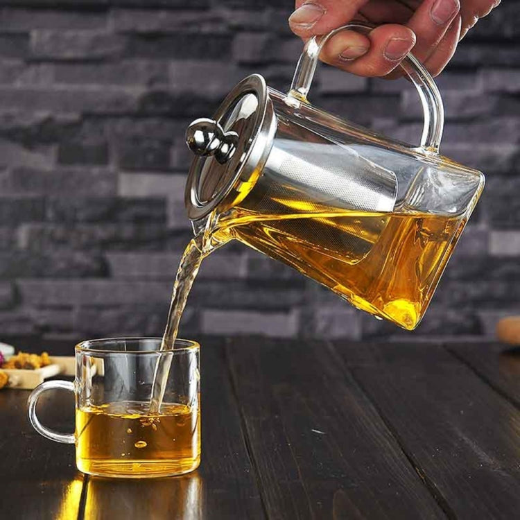 Stainless Steel Clear Heat Resistant Glass Filter Tea Pot, Capacity: 550ml - Teapots by PMC TechLife | Online Shopping South Africa | PMC TechLife