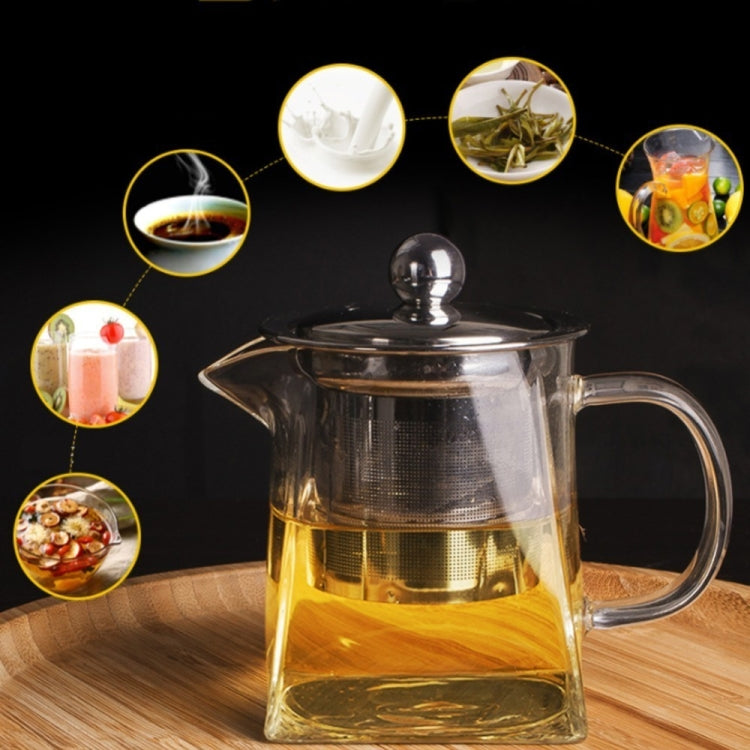 Stainless Steel Clear Heat Resistant Glass Filter Tea Pot, Capacity: 550ml - Teapots by PMC TechLife | Online Shopping South Africa | PMC TechLife