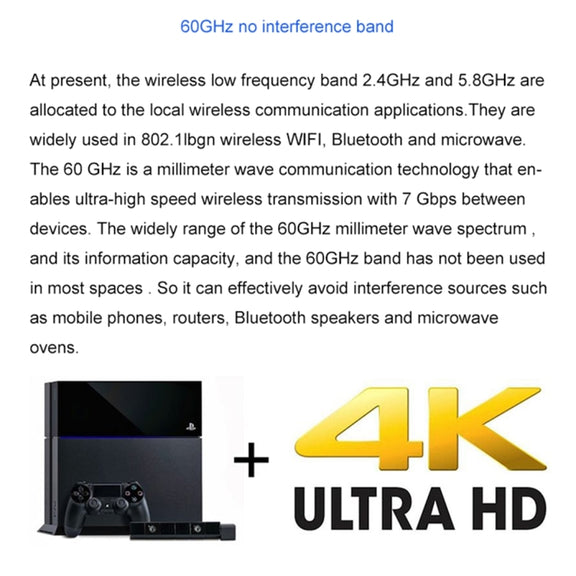 Measy W2H 60GHz 4K Ultra HD Wireless Transmission Kit, Transmission Distance: 30m, EU Plug