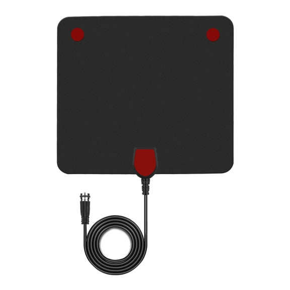 Ultra-thin Indoor HD Digital TV Antenna with 50 Miles Long Range Amplifier(Black)