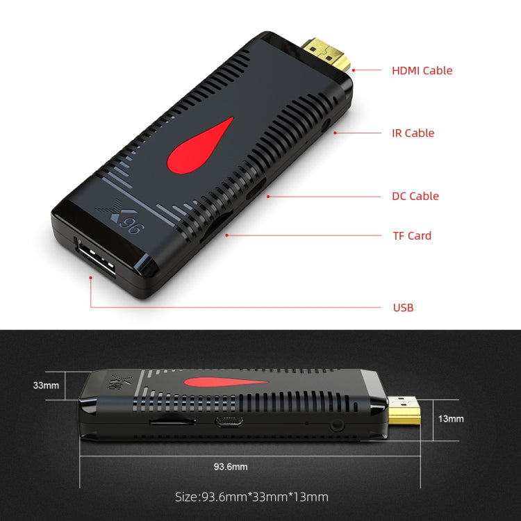 X96 S400 Android 10.0 Mini TV Stick, Allwinner H313 Quad Core ARM Cortex A53, 2GB + 16GB, Support WiFi, HDMI, TF Card, USB - Android TV Sticks by PMC TechLife | Online Shopping South Africa | PMC TechLife