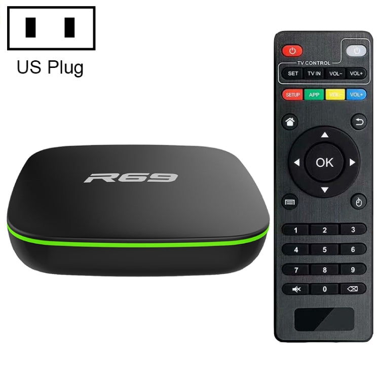 R69 1080P HD Smart TV BOX Android 4.4 Media Player with Remote Control, Quad Core Allwinner H3, RAM: 1GB, ROM: 8GB, 2.4G WiFi, LAN, US Plug - Allwinner H3 by PMC TechLife | Online Shopping South Africa | PMC TechLife | Buy Now Pay Later Mobicred