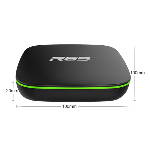 R69 1080P HD Smart TV BOX Android 4.4 Media Player with Remote Control, Quad Core Allwinner H3, RAM: 1GB, ROM: 8GB, 2.4G WiFi, LAN, UK Plug