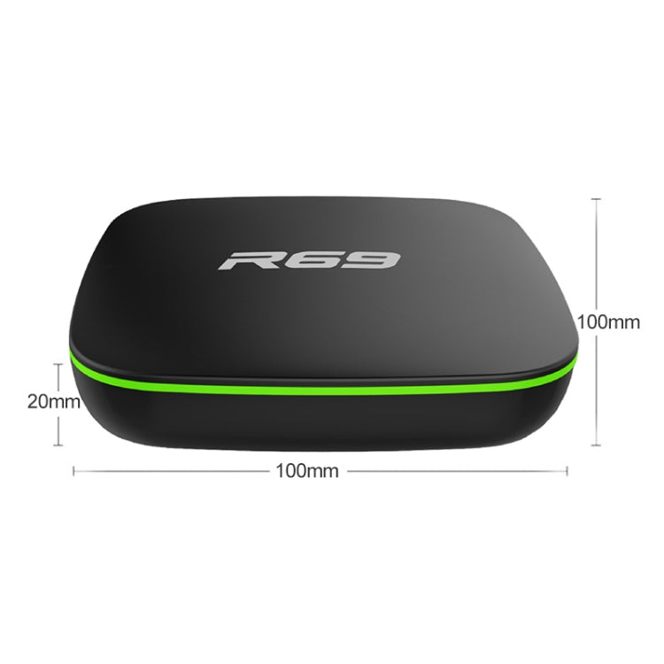 R69 1080P HD Smart TV BOX Android 4.4 Media Player with Remote Control, Quad Core Allwinner H3, RAM: 1GB, ROM: 8GB, 2.4G WiFi, LAN, UK Plug