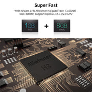 R69 1080P HD Smart TV BOX Android 4.4 Media Player with Remote Control, Quad Core Allwinner H3, RAM: 1GB, ROM: 8GB, 2.4G WiFi, LAN, UK Plug