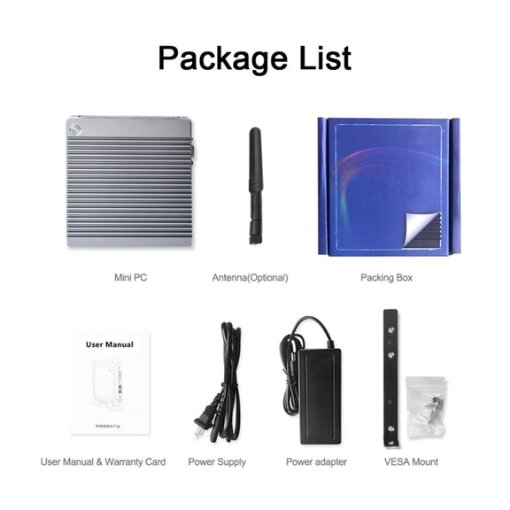 K660S Windows and Linux System Mini PC, Intel Celeron Processor N2840 Quad-Core 1.83- 2.25GHz, 8GB RAM + 128GB SSD, US Plug