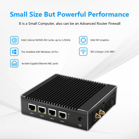 K660G4 Windows and Linux System Mini PC, Intel Celeron Processor N2840 Quad-Core 2M Cache,1.83GHz, up to 2.25GHz, 8GB RAM + 128GB SSD, AU Plug