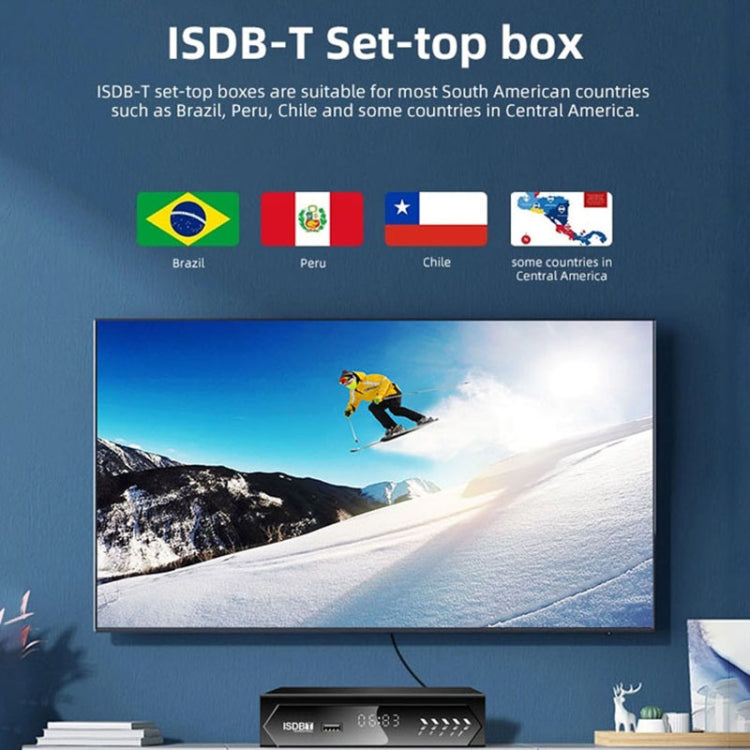 ISDB-T Satellite TV Receiver Set Top Box with Remote Control, For South America, Philippine(EU Plug)