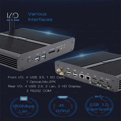 HYSTOU P05B-I7-5500U-2C Fanless Mini PC Intel Core i7 5500u Processor Quad Core up to 2.4GHz, RAM: 8G, ROM: 256G, Support Win 7 / 8 / 10 / Linux(Black) - free shipping - PMC Jewellery - Order now!