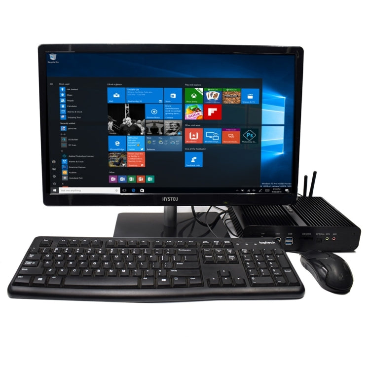 HYSTOU P05B-I7-5500U-2C Fanless Mini PC Intel Core i7 5500u Processor Quad Core up to 2.4GHz, RAM: 8G, ROM: 256G, Support Win 7 / 8 / 10 / Linux(Black) - free shipping - PMC Jewellery - Order now!