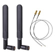 2 x 6dBi 2.4GHz 5GHz Dual Band WiFi RP-SMA Male Antenna + 2 x 35CM RP-SMA IPEX MHF4 Pigtail Cable for M.2 NGFF WiFi WLAN Card (Black) - DVB-T & Simulation Antenna by PMc TechLife | Online Shopping South Africa | PMc TechLife | Buy Now Pay Later Mobicred