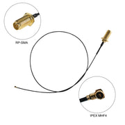 2 x 6dBi 2.4GHz 5GHz Dual Band WiFi RP-SMA Male Antenna + 2 x 35CM RP-SMA IPEX MHF4 Pigtail Cable for M.2 NGFF WiFi WLAN Card (Black)