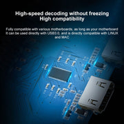 Z28 Professional HDMI Female + Mic + Line In to HDMI Female USB 3.0 Video Audio Capture Box(Black)