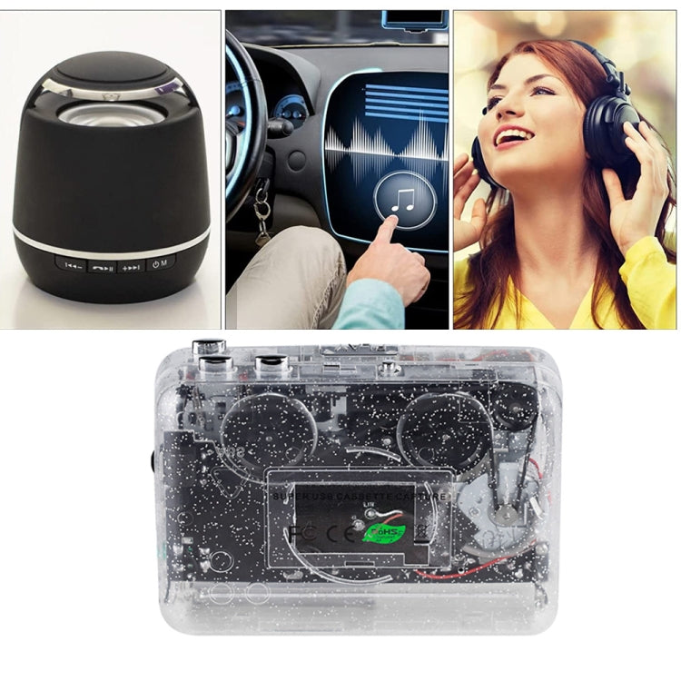 USB Cassette Player USB Cassette Tape to MP3 Converter (Transparent) - free shipping - PMC Jewellery - Order now!