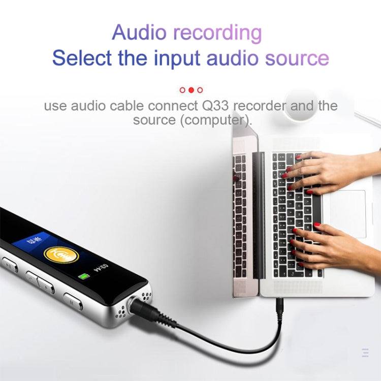 Q33 External Play MP3 Voice Control High Definition Noise Reduction Recording Pen, 32G, Support Password Protection & One-touch Recording