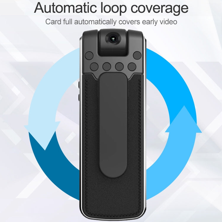 B18 Back Clip Design 1080P HD Camera Recording Pen, Support Motion Detection / Infrared Night Vision /180 Degrees Rotation Camera / TF Card (Silver Grey)
