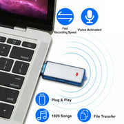 SK858 8GB Rechargeable Portable U-Disk Meeting Voice Recorder (Blue)