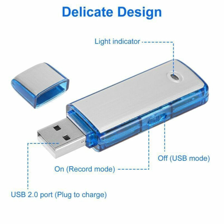 SK858 16GB Rechargeable Portable U-Disk Meeting Voice Recorder (Blue)