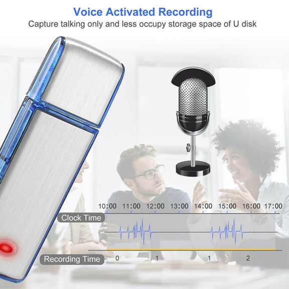SK858 16GB Rechargeable Portable U-Disk Meeting Voice Recorder (Blue)