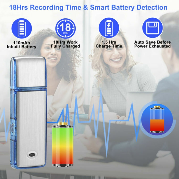 SK858 16GB Rechargeable Portable U-Disk Meeting Voice Recorder (Blue) - U-Disk Recorder by PMC TechLife | Online Shopping South Africa | PMC TechLife | Buy Now Pay Later Mobicred