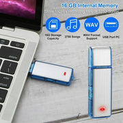 SK858 32GB Rechargeable Portable U-Disk Meeting Voice Recorder (Blue)