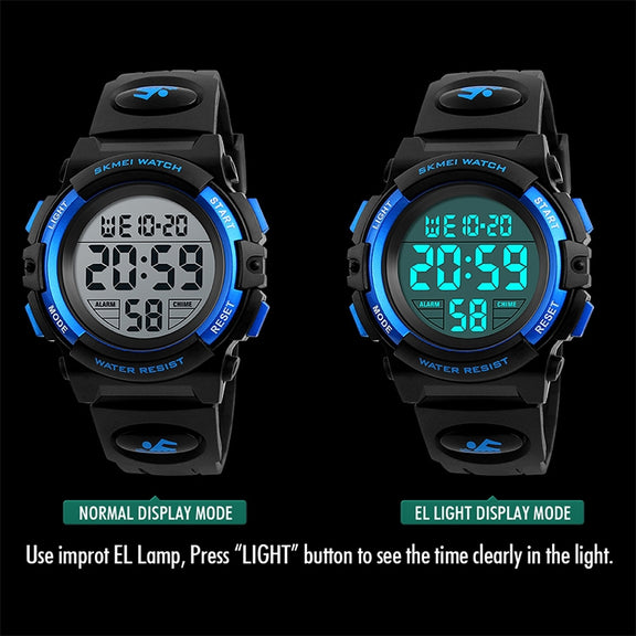 SKMEI 1258 Multifunctional Outdoor Sports Noctilucent Water-resistant Wrist Watch, Size: S(Gold)