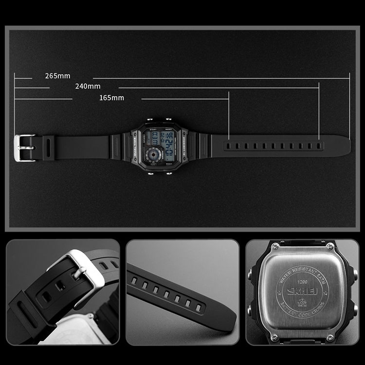 SKMEI 1299 Multifunctional Outdoor Sports Noctilucent Waterproof Digital Display Wrist Watch (Black) - free shipping - PMC TechLife - Order now!