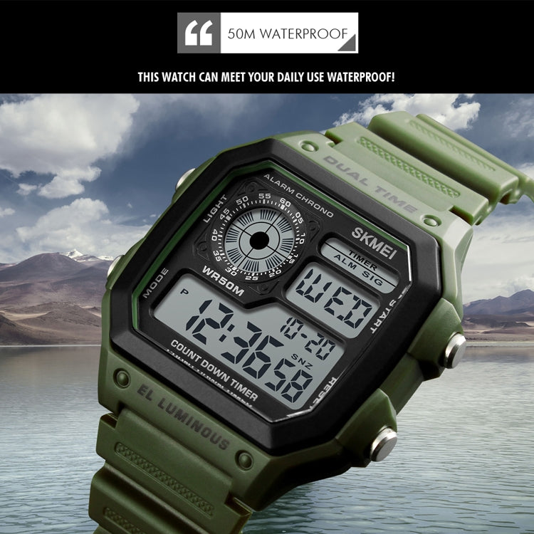 SKMEI 1299 Multifunctional Outdoor Sports Noctilucent Waterproof Digital Display Wrist Watch (Black) - free shipping - PMC TechLife - Order now!
