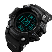 SKMEI 1384 Multifunctional Men Outdoor Fashion Noctilucent Water-resistant LED Digital Watch (Black)