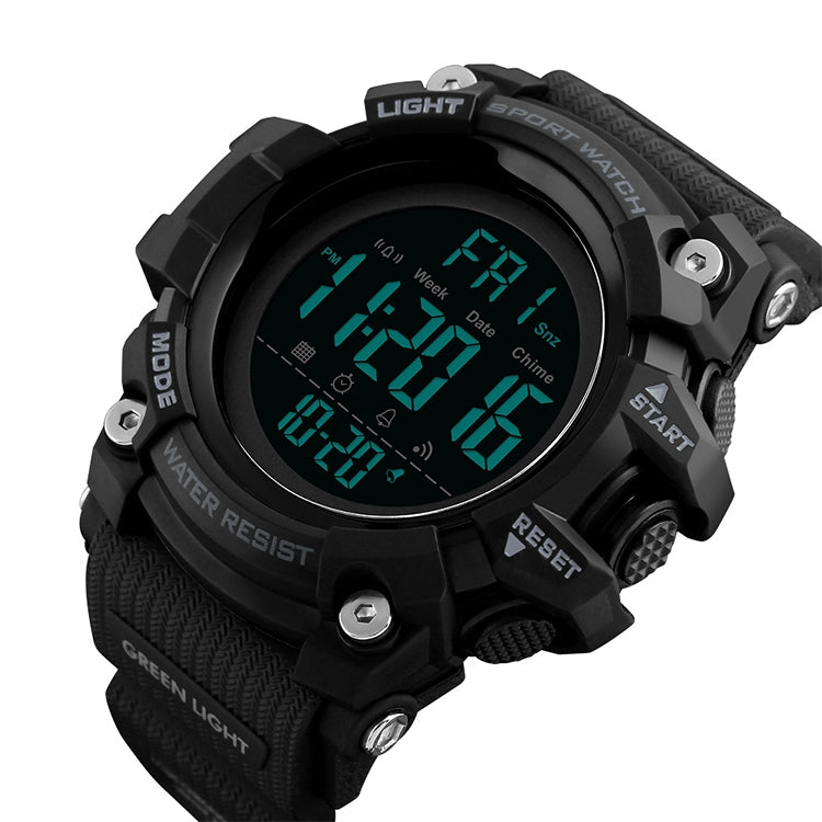 SKMEI 1384 Multifunctional Men Outdoor Fashion Noctilucent Water-resistant LED Digital Watch (Black)
