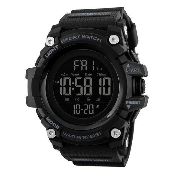 SKMEI 1384 Multifunctional Men Outdoor Fashion Noctilucent Water-resistant LED Digital Watch (Black)