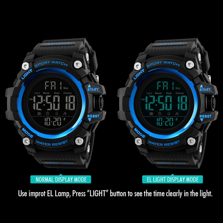 SKMEI 1384 Multifunctional Men Outdoor Fashion Noctilucent Water-resistant LED Digital Watch (Black)