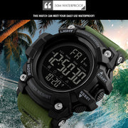 SKMEI 1384 Multifunctional Men Outdoor Fashion Noctilucent Water-resistant LED Digital Watch (Black)