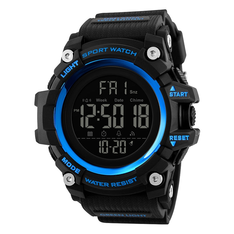 SKMEI 1384 Multifunctional Men Outdoor Fashion Noctilucent Waterproof LED Digital Watch (Blue) - free shipping - PMC TechLife - Order now!