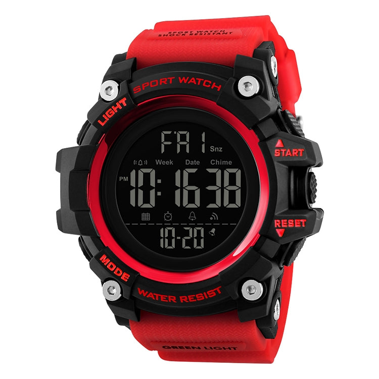 SKMEI 1384 Multifunctional Men Outdoor Fashion Noctilucent Water-resistant LED Digital Watch (Red)