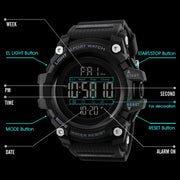 SKMEI 1384 Multifunctional Men Outdoor Fashion Noctilucent Water-resistant LED Digital Watch (Red)