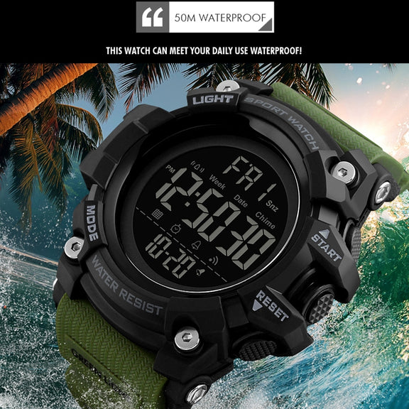 SKMEI 1384 Multifunctional Men Outdoor Fashion Noctilucent Water-resistant LED Digital Watch (Red)
