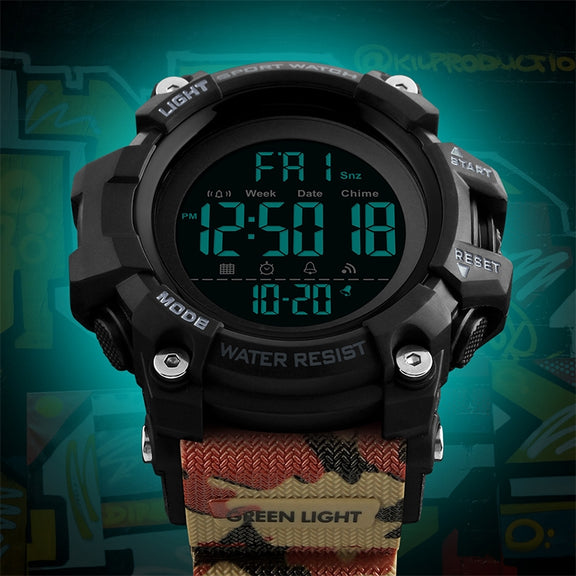 SKMEI 1384 Multifunctional Men Outdoor Fashion Noctilucent Water-resistant LED Digital Watch (Red)