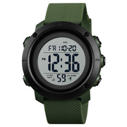 SKMEI 1426 Multifunctional Outdoor Fashion Noctilucent Water-resistant White Machine Rubber Ring Digital Watch(Army Green)