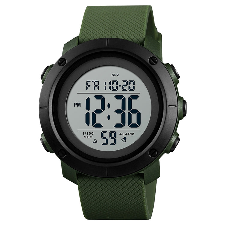 SKMEI 1426 Multifunctional Outdoor Fashion Noctilucent Water-resistant White Machine Rubber Ring Digital Watch(Army Green)