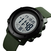 SKMEI 1426 Multifunctional Outdoor Fashion Noctilucent Water-resistant White Machine Rubber Ring Digital Watch(Army Green)