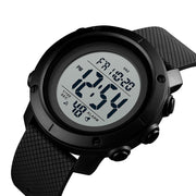 SKMEI 1426 Multifunctional Outdoor Fashion Noctilucent Water-resistant White Machine Rubber Ring Digital Watch(Black)